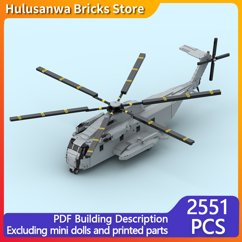 Heavy Equipment Lego - Modèle d'hélicoptère lourd CH-53D, briques de