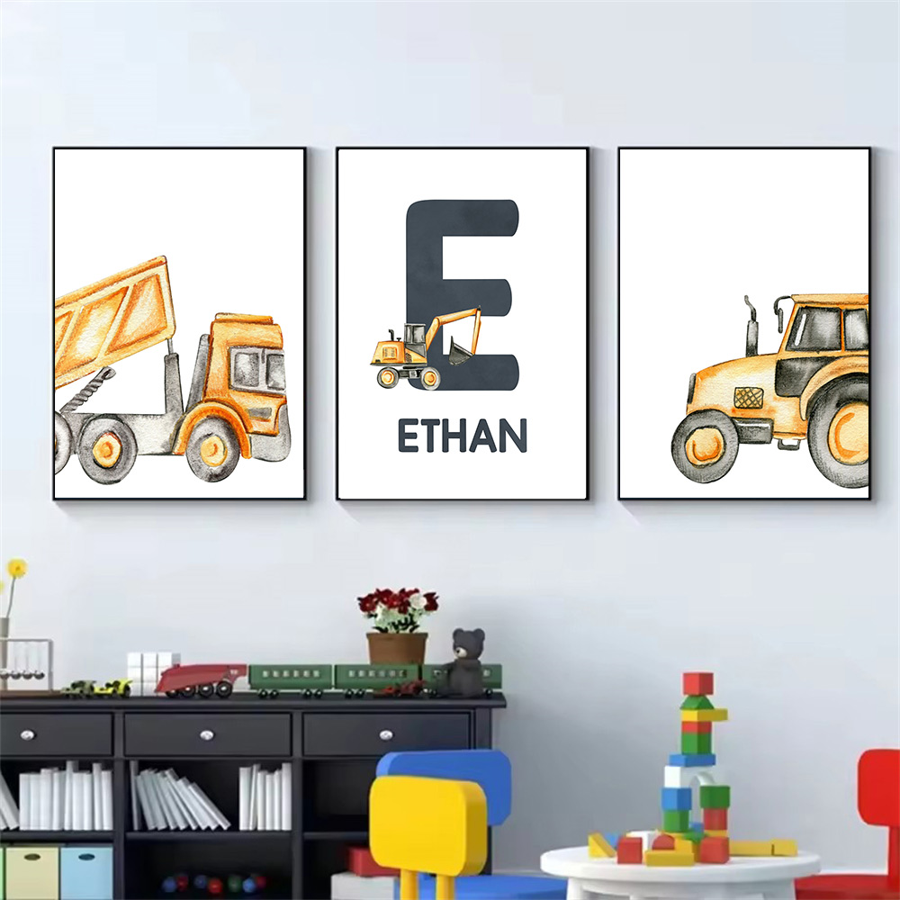 Heavy Equipment Background - Affiche d'art de tracteur de camion