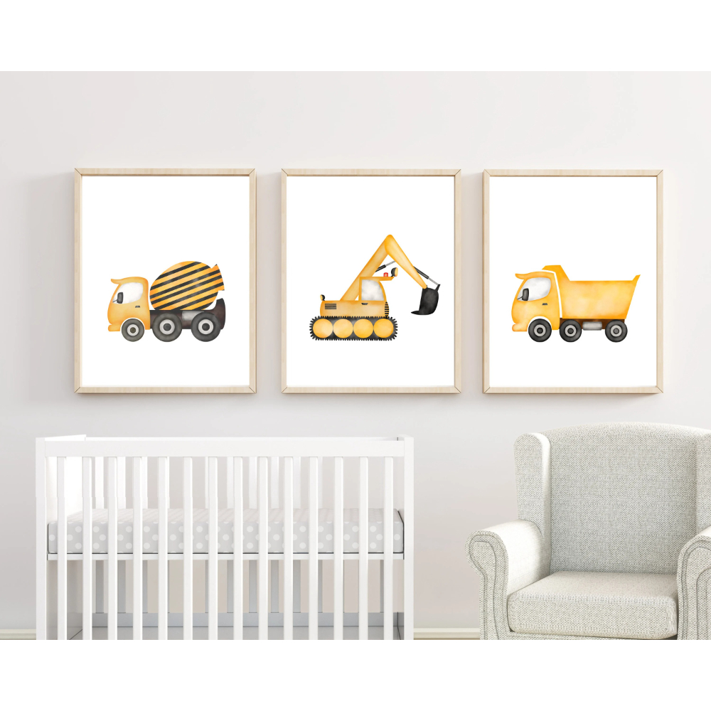 Heavy Equipment Background - Lot de 3 affiches sur toile