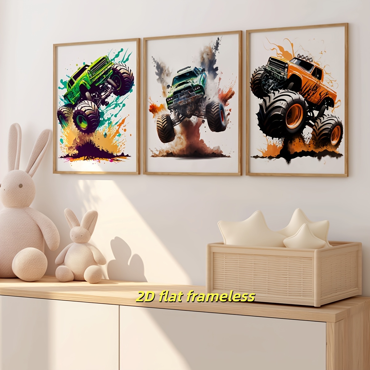 Heavy Equipment Background - 3 affiches sur toile d'art colorées