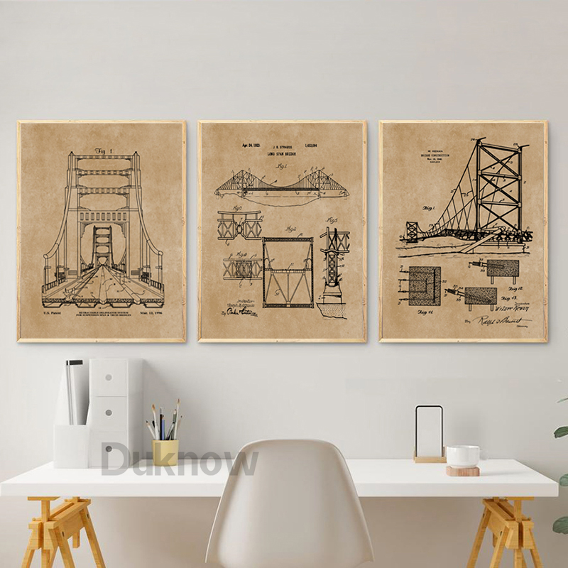 Affiches de brevet de pont, Ar - Heavy Equipment Background avis et prix