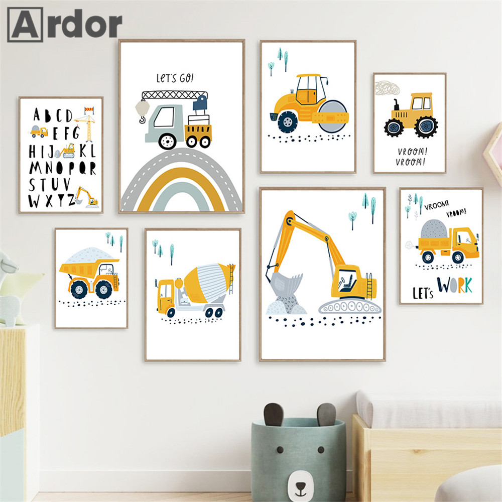 Affiche de dessin animé pour e - Heavy Equipment Background avis et prix
