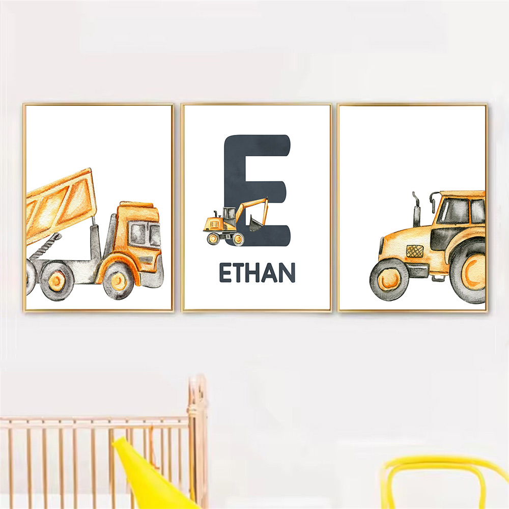 Affiche d'art de tracteur de c - Heavy Equipment Background avis et prix