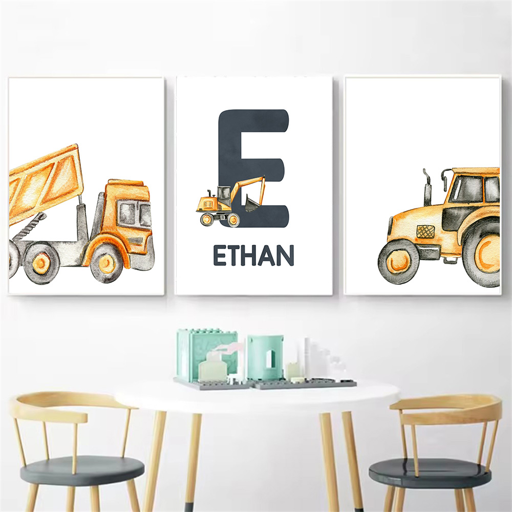Affiche d'art de tracteur de c - Heavy Equipment Background avis et prix