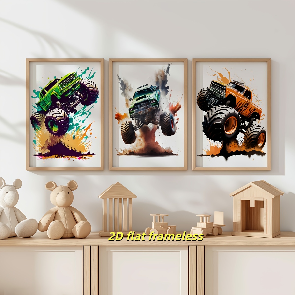 3 affiches sur toile d'art col - Heavy Equipment Background avis et prix