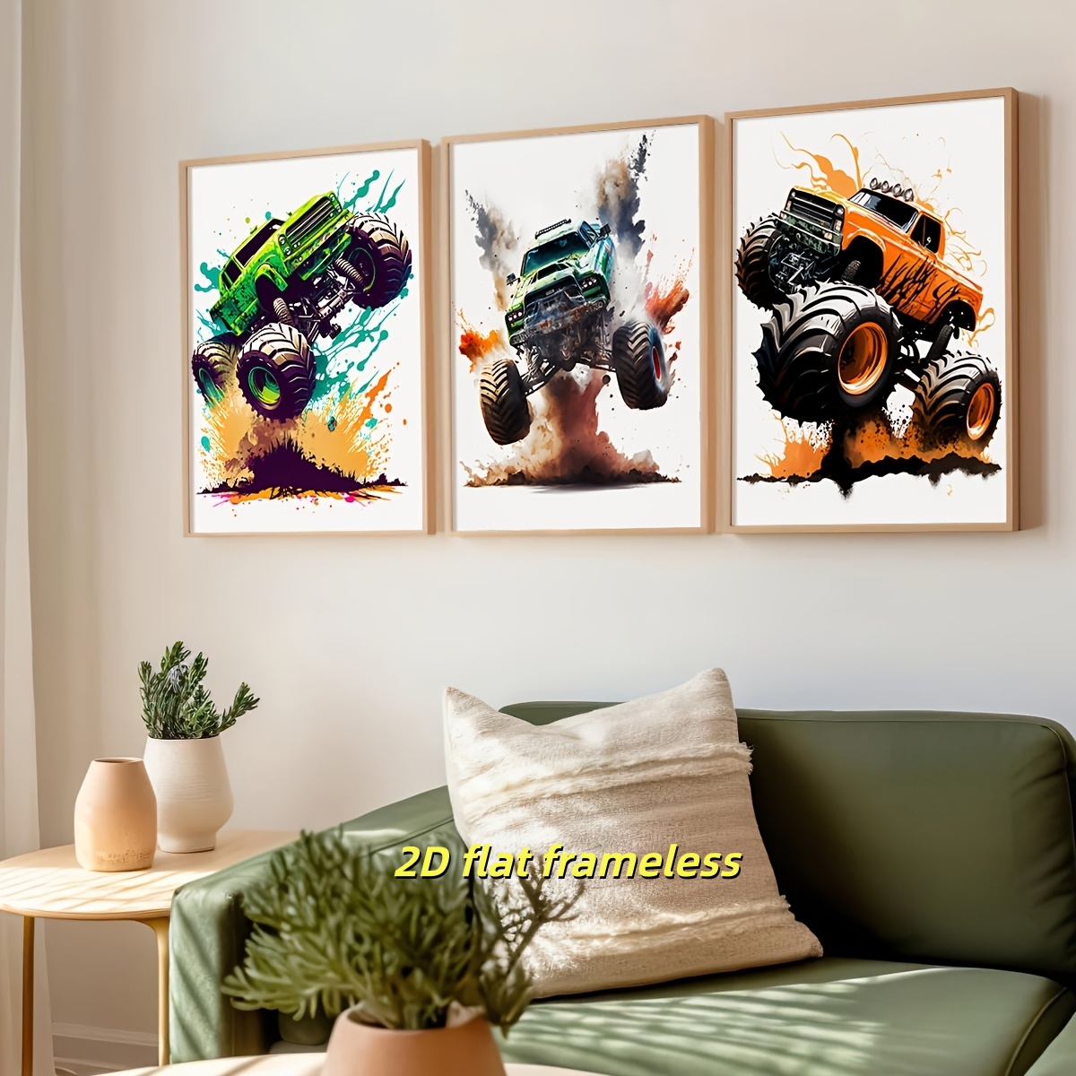3 affiches sur toile d'art col - Heavy Equipment Background avis et prix